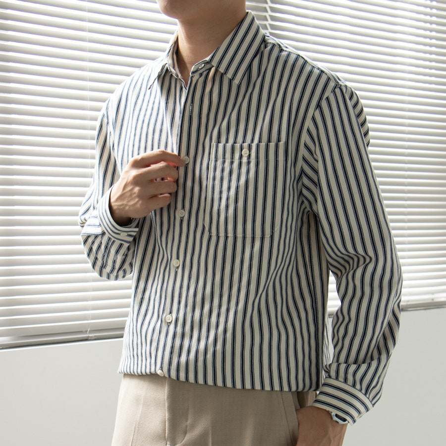 OLD MONEY Striped Long Sleeve Shirt