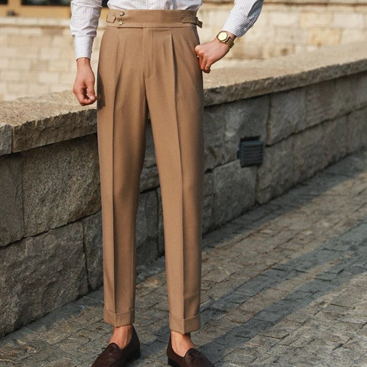 OLD MONEY PLEATED DOUBLE BUTTON TROUSERS - OLD MONEY LOOKS