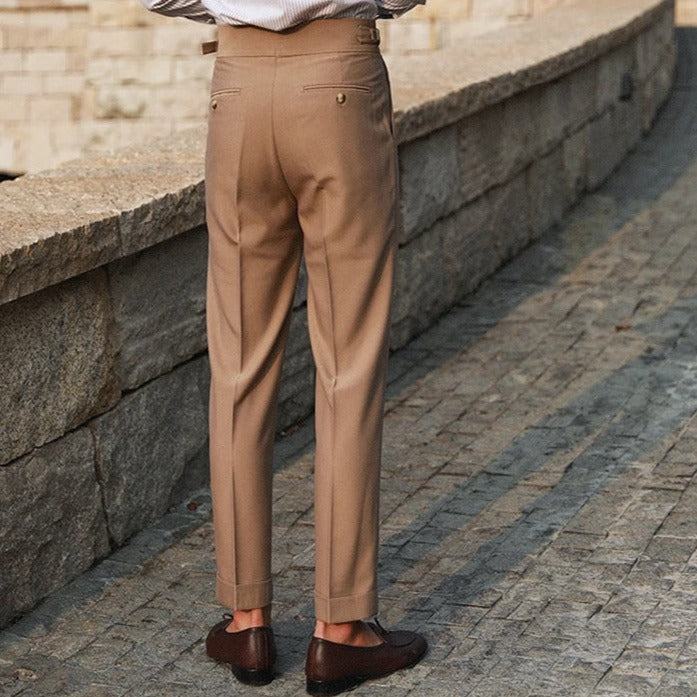 OLD MONEY PLEATED DOUBLE BUTTON TROUSERS - OLD MONEY LOOKS