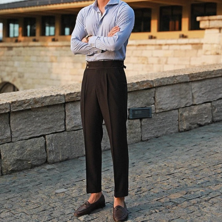 OLD MONEY PLEATED DOUBLE BUTTON TROUSERS - WEAR OLD MONEY