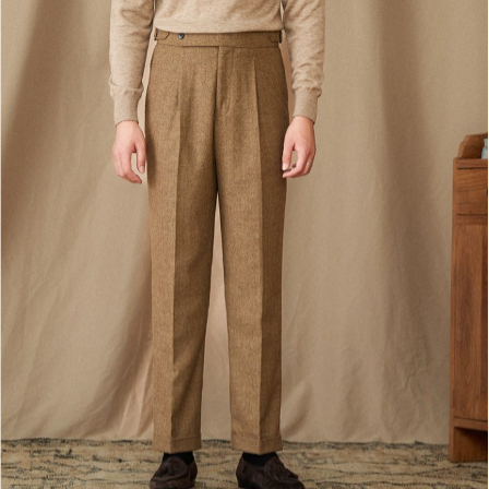 OLD MONEY Pantalones de lana plisados