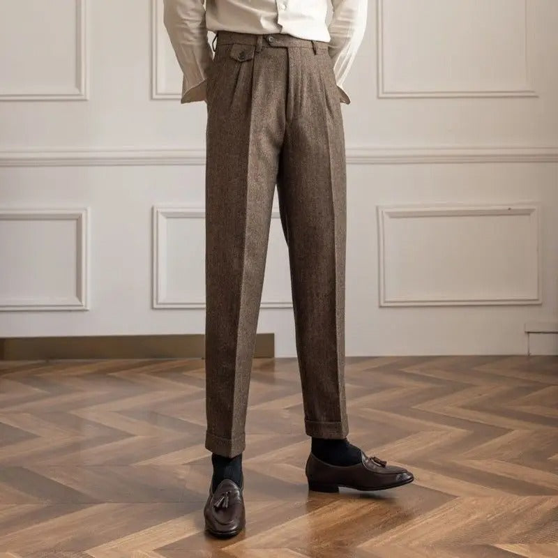 OLD MONEY Wool Straight Pants - OLD MONEY LOOKS