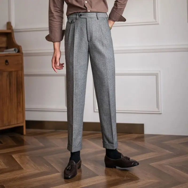 OLD MONEY Wool Straight Pants - OLD MONEY LOOKS