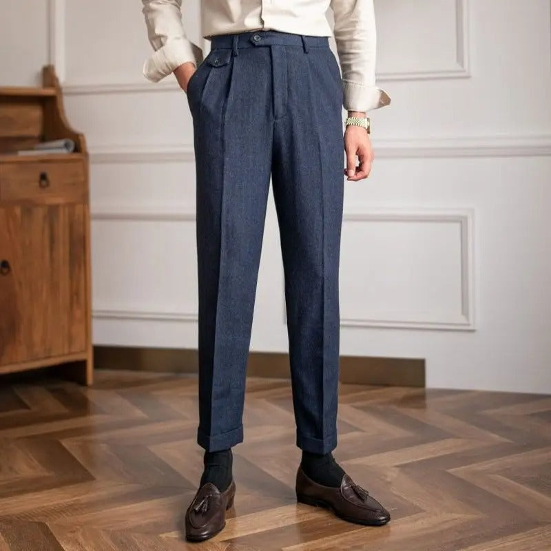 OLD MONEY Wool Straight Pants - OLD MONEY LOOKS