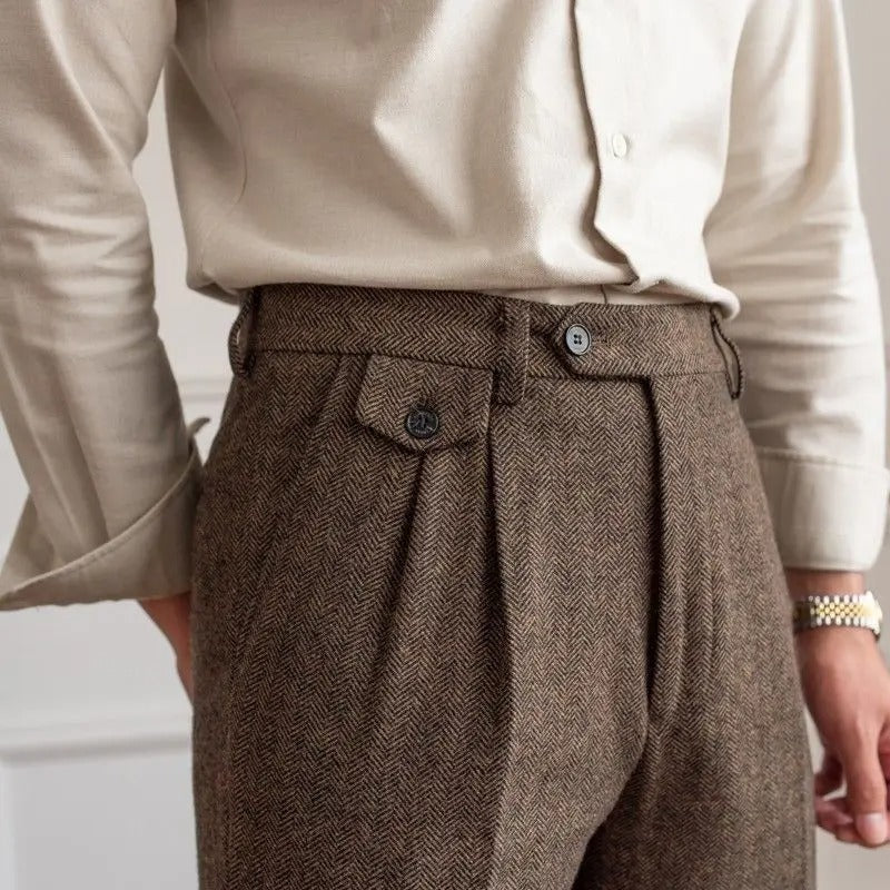 OLD MONEY Wool Straight Pants - OLD MONEY LOOKS