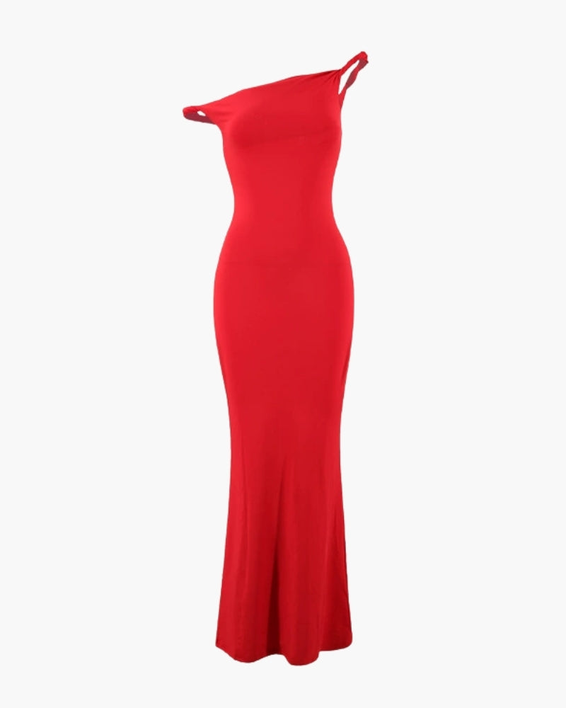 Figurbetontes Maxikleid mit einem Träger