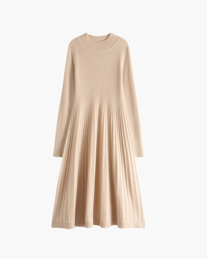 Kaschmir-Kleid mit ausgestelltem Rock