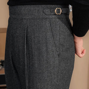 OLD MONEY Extended Tab Wool Trousers