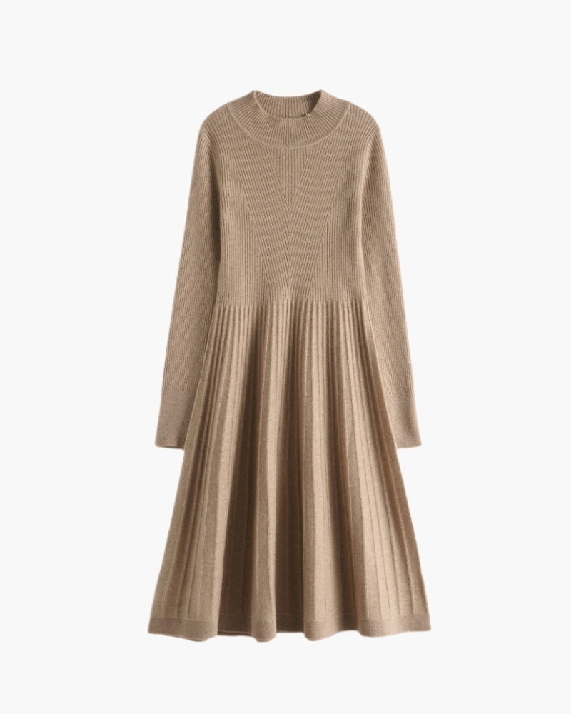 Kaschmir-Kleid mit ausgestelltem Rock