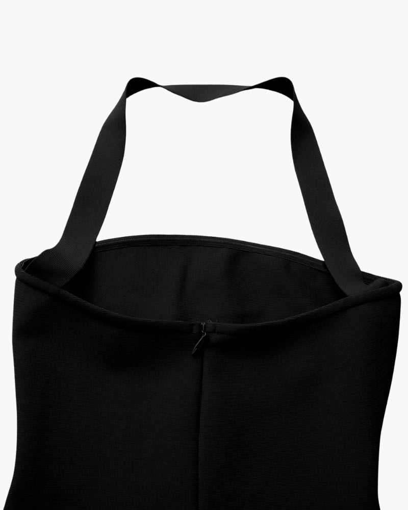 Robe longue slim à col montant