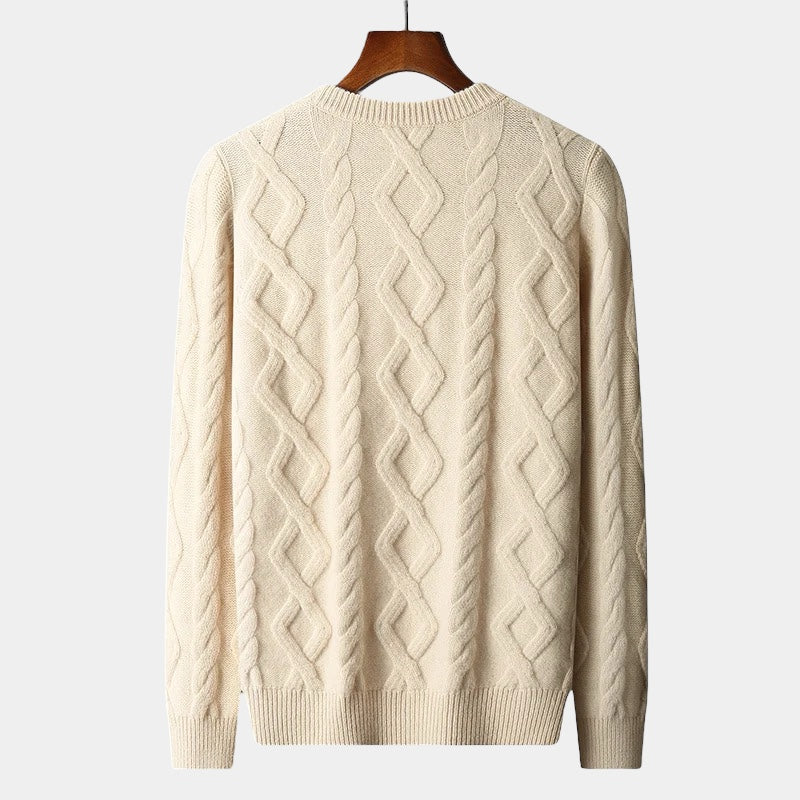 OLD MONEY Merino Wool Padded Knitted Sweater - WEAR OLD MONEY