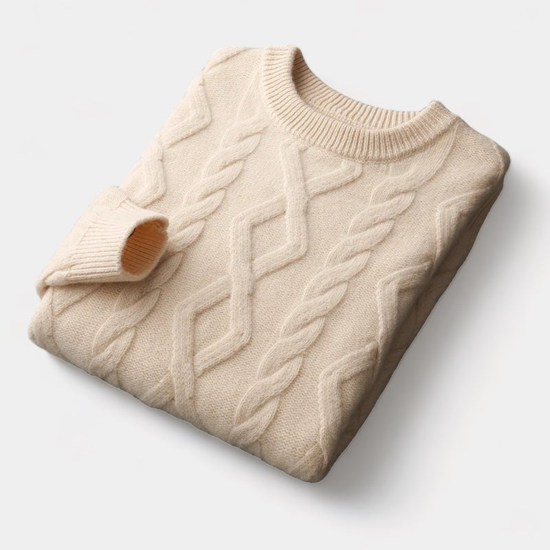 OLD MONEY Merino Wool Padded Knitted Sweater - WEAR OLD MONEY
