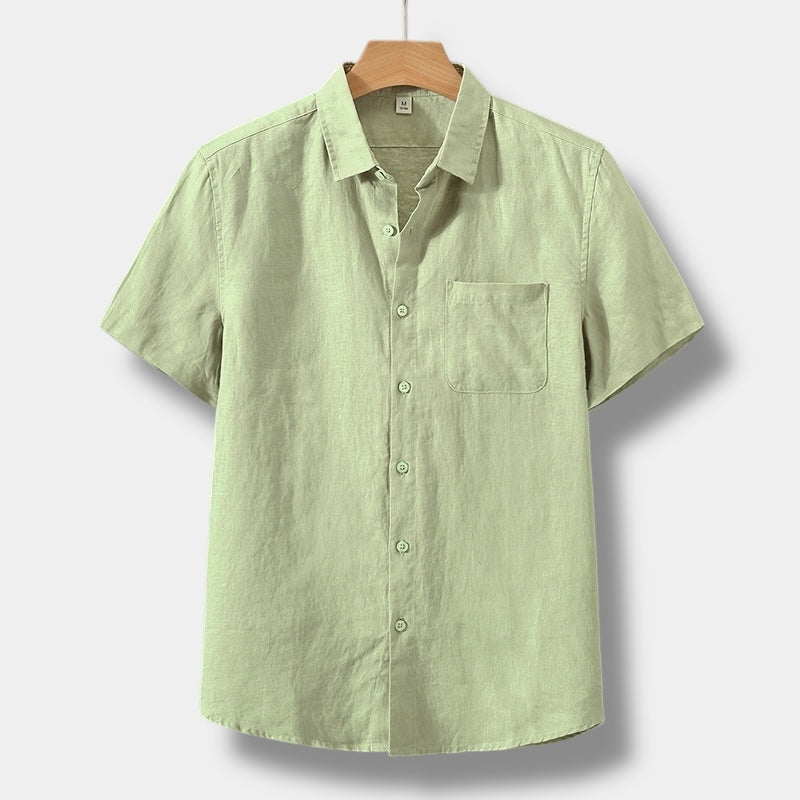 CAMISA DE MANGA CORTA DE LINO OLD MONEY