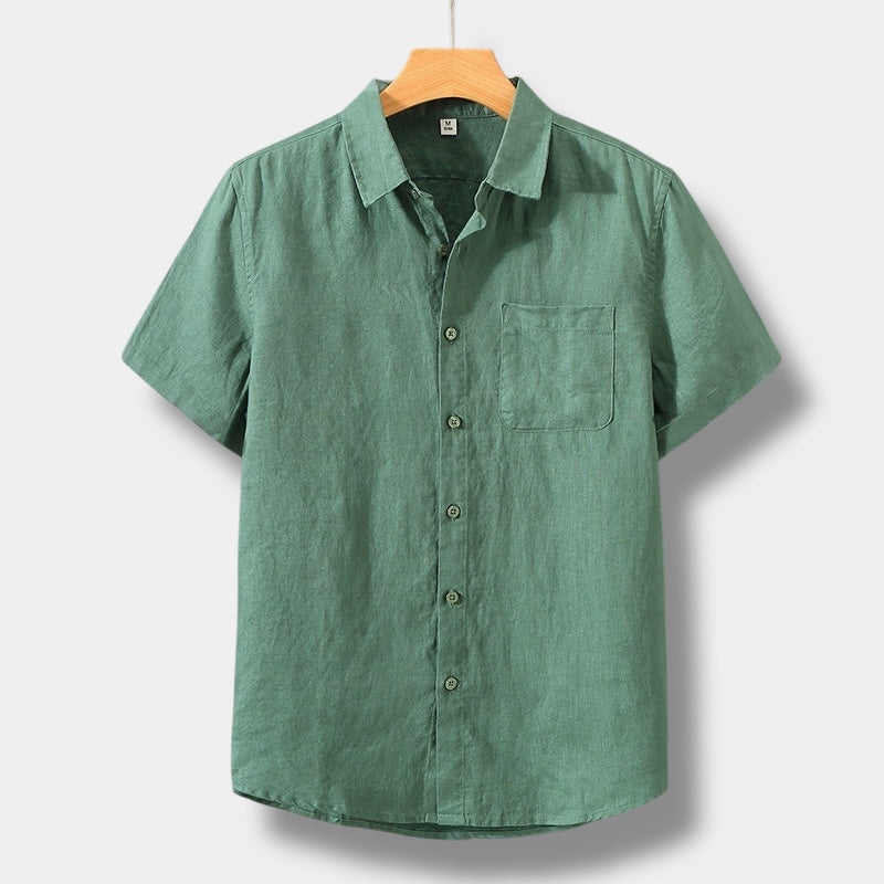 CAMISA DE MANGA CORTA DE LINO OLD MONEY