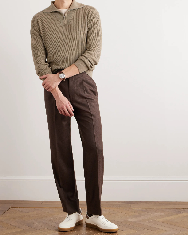 MAGLIONE MEZZA ZIP IN CASHMERE OLD MONEY