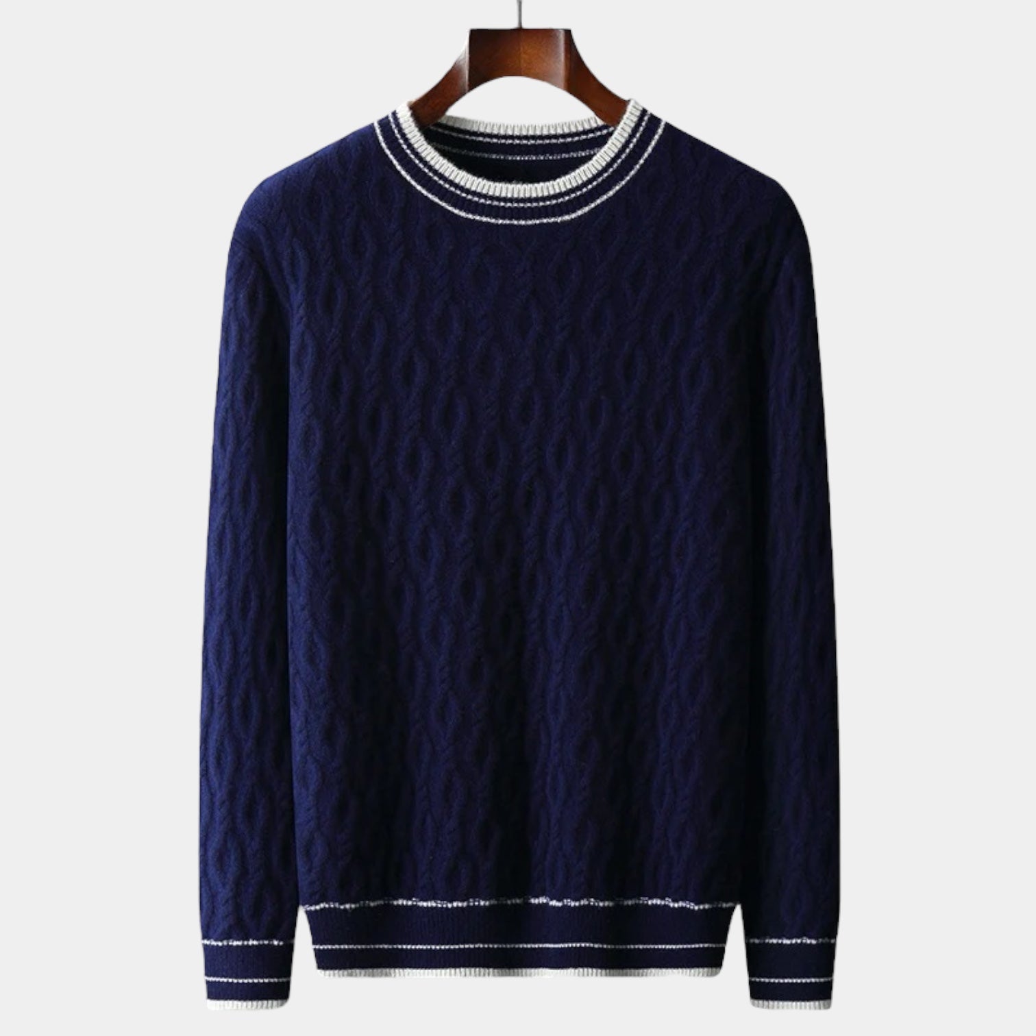 OLD MONEY Merino Wool Round Neck Knitted Sweater - WEAR OLD MONEY