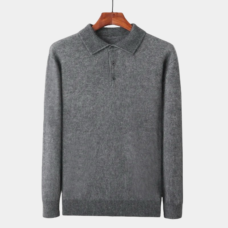 OLD MONEY Merino Wool Polo Collar Sweater - WEAR OLD MONEY