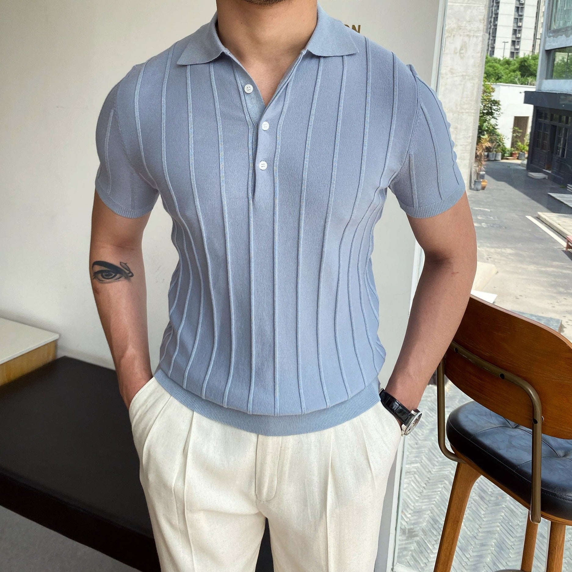 OLD MONEY Striped Polo Shirt - WEAR OLD MONEY
