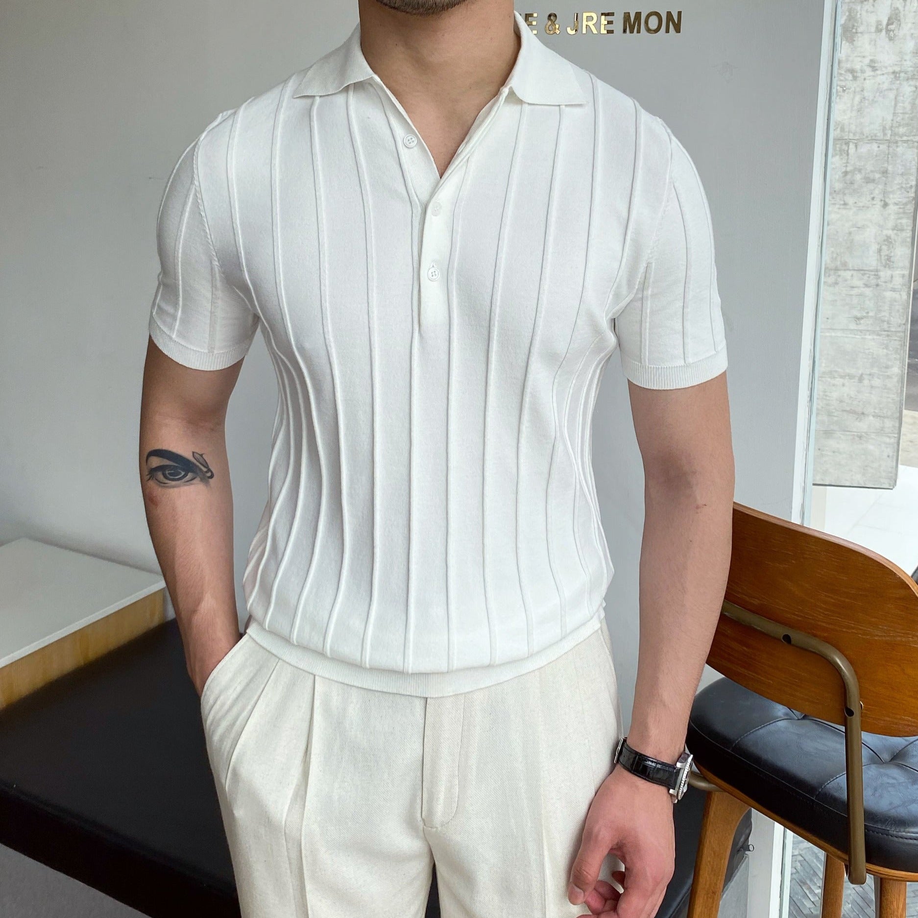 OLD MONEY Striped Polo Shirt - WEAR OLD MONEY