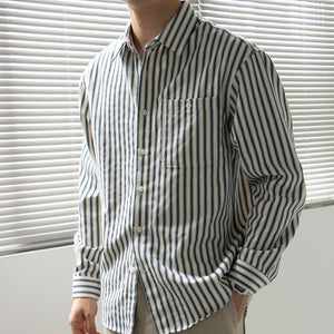 OLD MONEY Camisa de manga larga a rayas