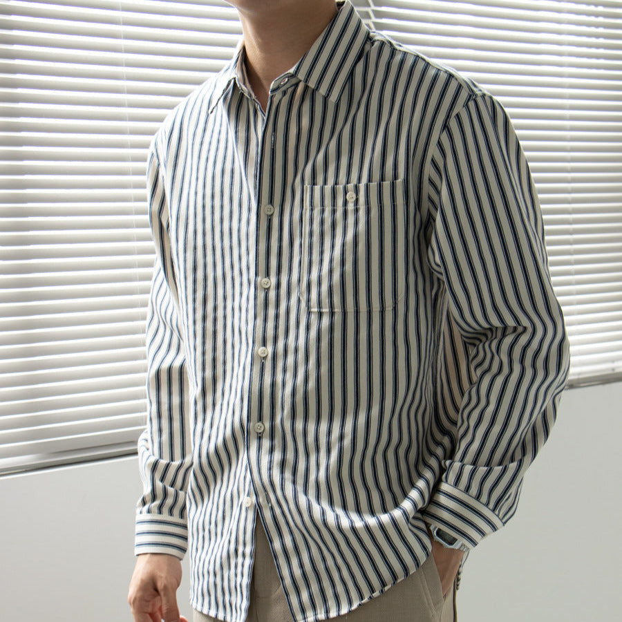 OLD MONEY Camisa de manga larga a rayas