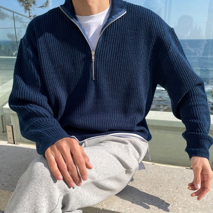 OLD MONEY Half-Zip Sweater - OLD MONEY LOOKS